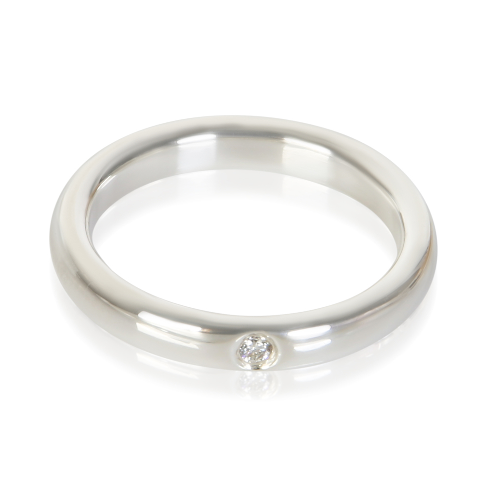 Tiffany & Co. Sterling Silver Diamond Elsa Peretti Stacking Ring
